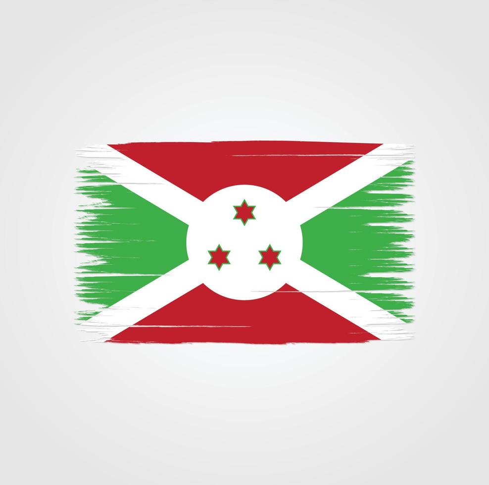 drapeau du burundi avec style pinceau vecteur