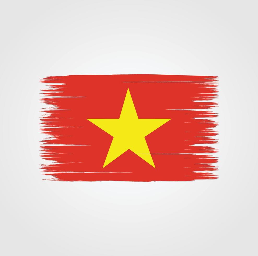 drapeau du vietnam avec style pinceau vecteur
