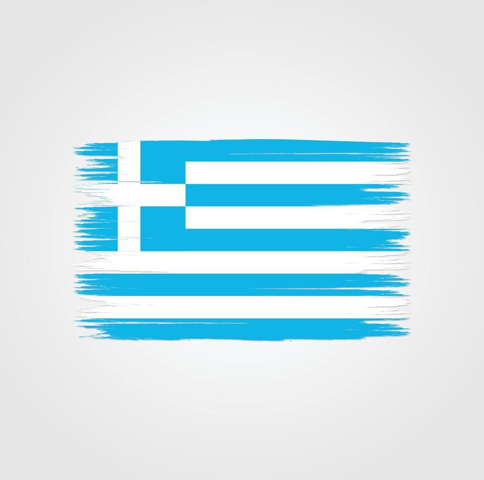 drapeau de la grèce avec style pinceau vecteur