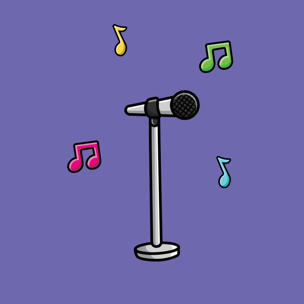 illustration d'icône de vecteur de dessin animé de microphone. concept d'icône de technologie isolé vecteur premium. style de dessin animé plat