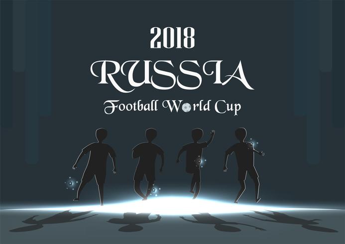 Udonthani, Thaïlande - 17 avril 2018: fond de coupe du monde FIFA en 2018, Russie. Création de personnage avec sportif. vecteur