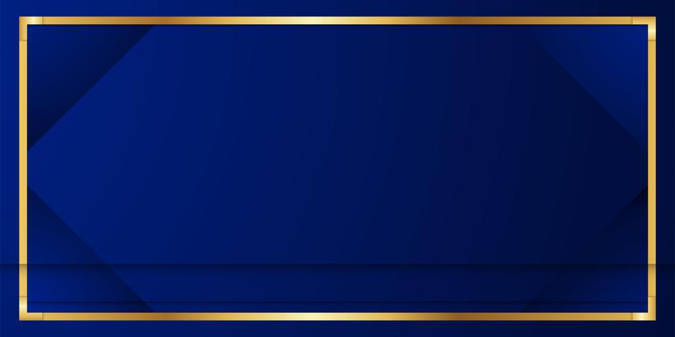 Abstrait bleu dans le style indien premium. Modèle de conception pour la couverture, présentation de l&#39;entreprise, bannière Web, faire-part de mariage et emballage de luxe. Illustration vectorielle avec bordure dorée vecteur
