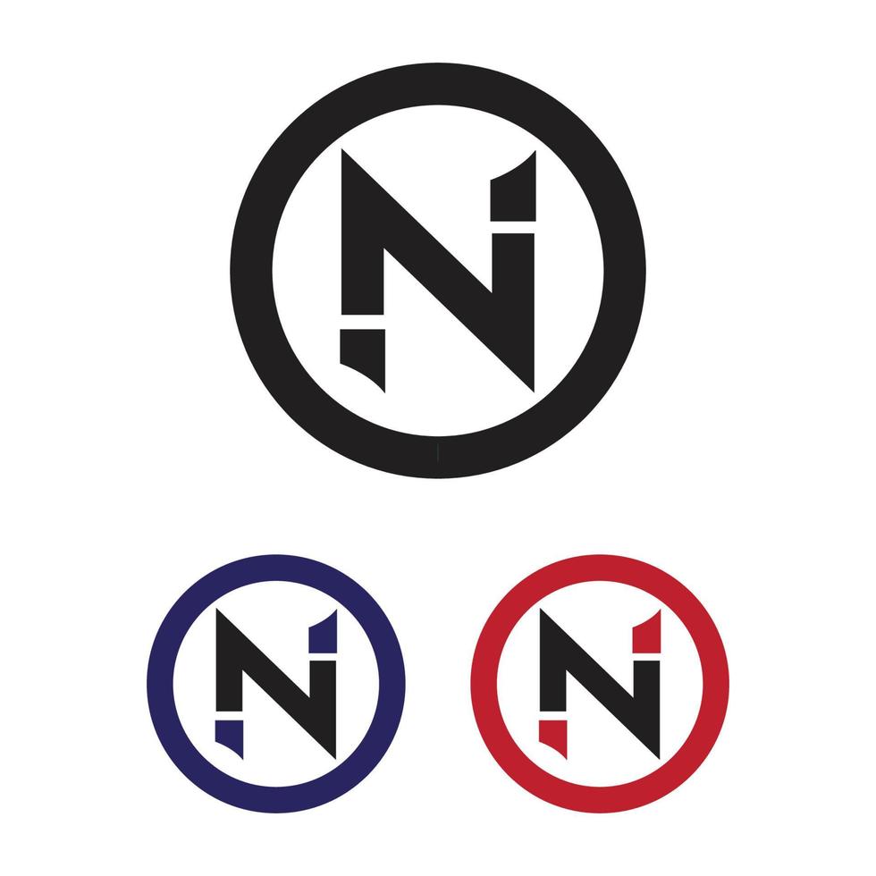 lettre n logo en cercle vecteur