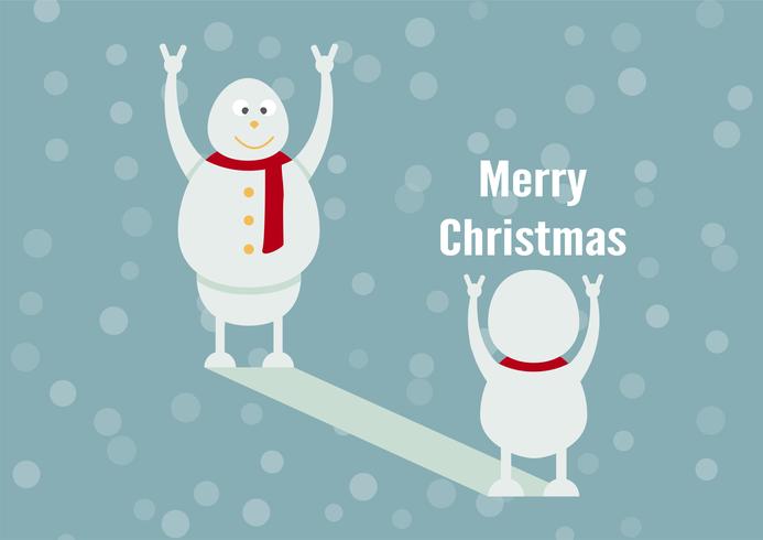 Portrait de famille bonhomme de neige sur fond bleu pour joyeux Noël le 25 décembre. Le fils deviendra père. vecteur