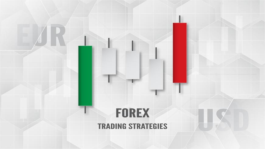 Concept de stratégie de trading Forex en papier découpé et artisanal pour busine vecteur