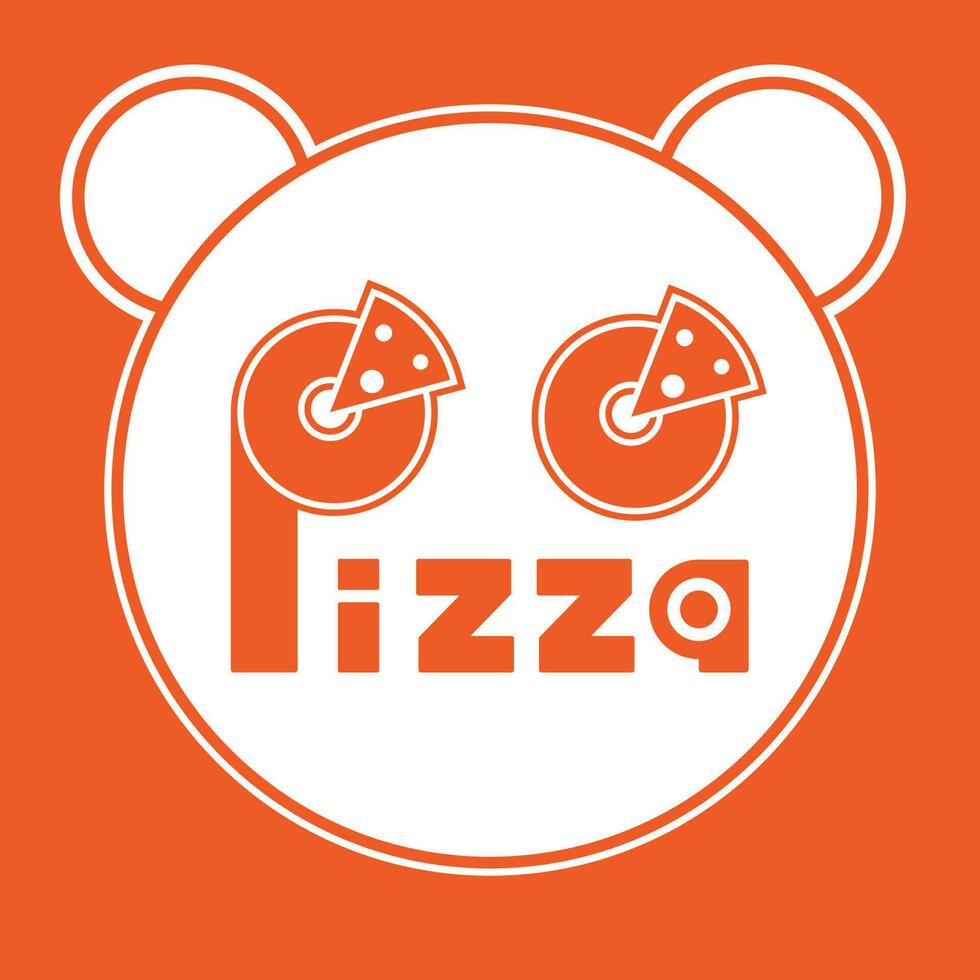 illustration de logo de pizza panda. concept animal et alimentaire. conception isolée haut de gamme vecteur