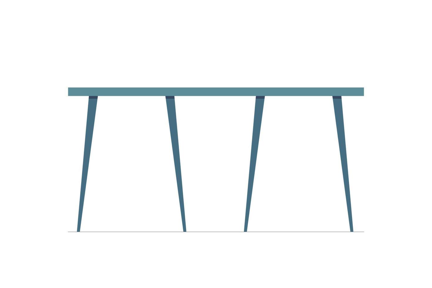 table pour bureau moderne, cuisine ou restaurant. icône de bureau sur fond blanc. symbole de mobilier intérieur apprenant isolé. illustration vectorielle eps vecteur