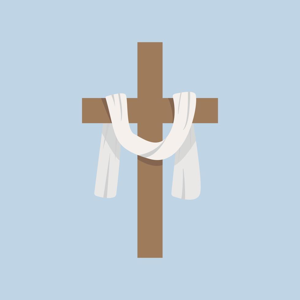 crucifix ou croix dans le ciel il est ressuscité résurrection du christ pâques vecteur