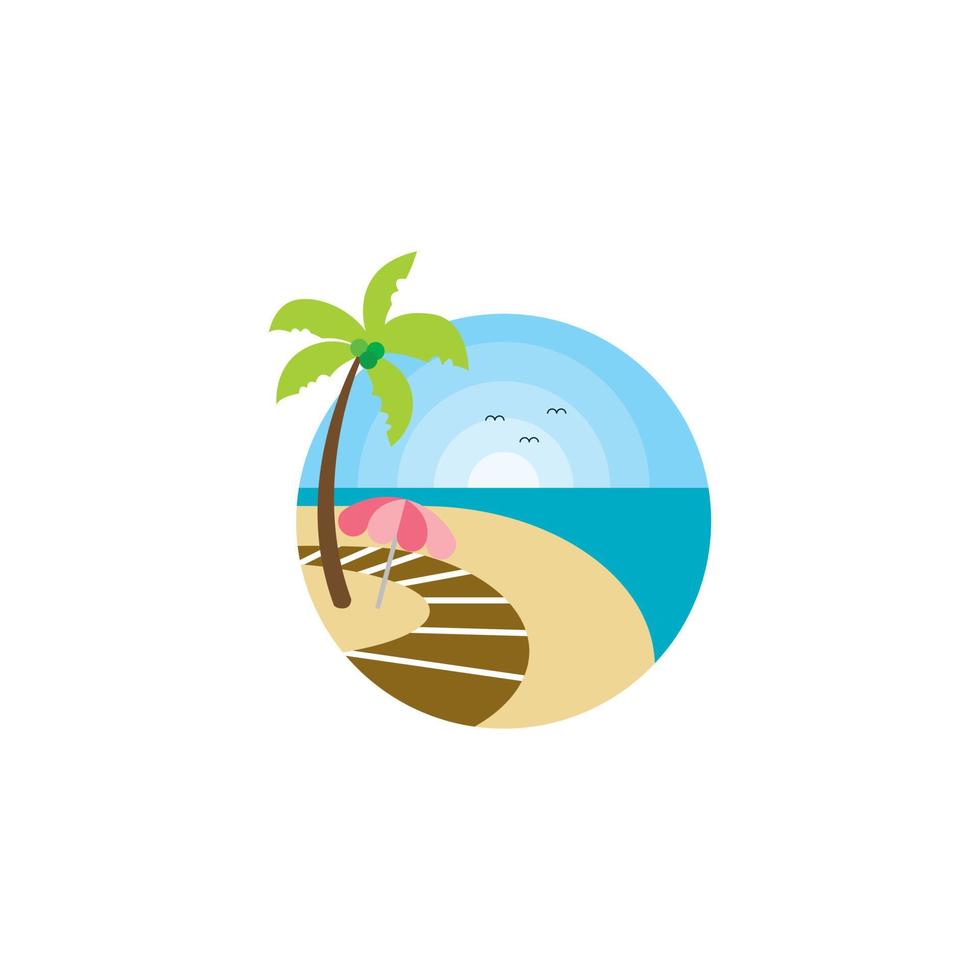 logo de plage amusant vecteur
