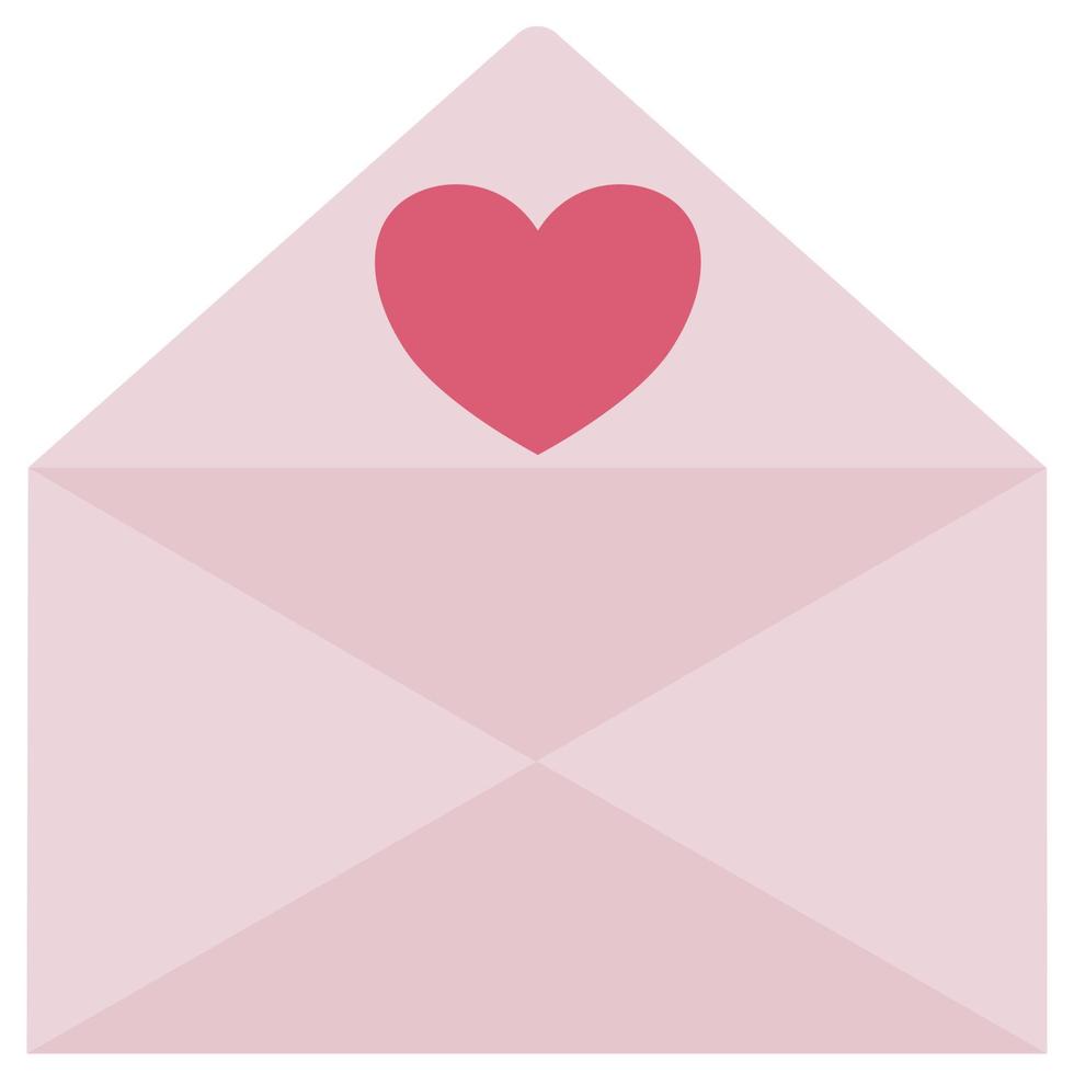 lettre d'amour de la saint-valentin avec coeur. vecteur