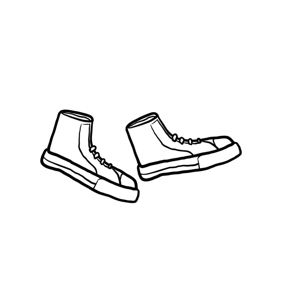 illustration de chaussures doodle dessinés à la main avec vecteur de style dessin animé isolé