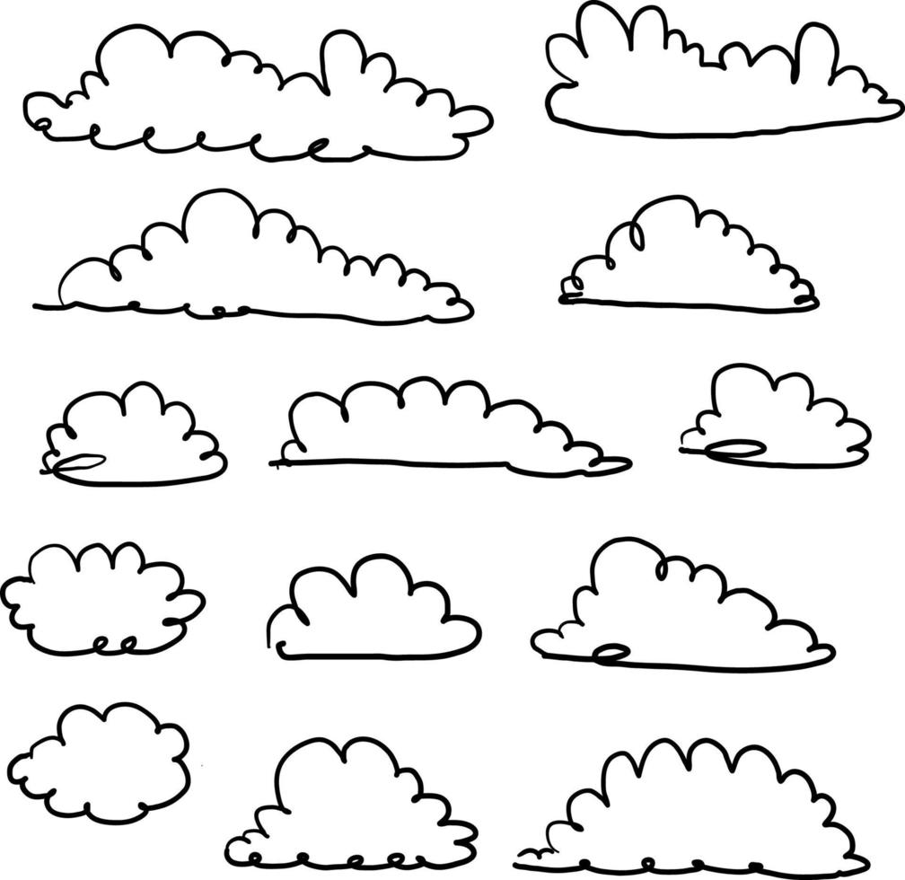 doodle nuage illustration vecteur dessiné à la main