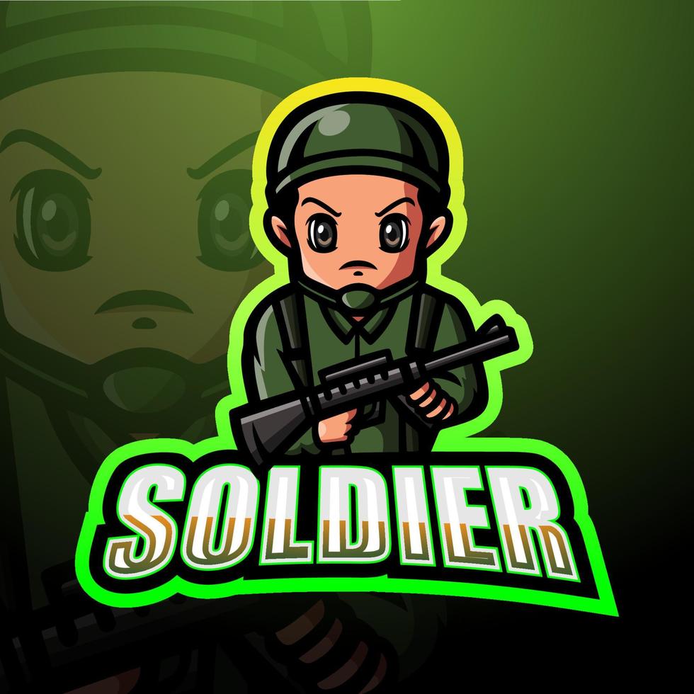 création de logo esport mascotte soldat vecteur