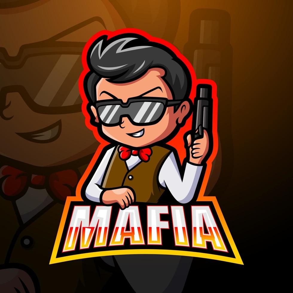 création de logo esport mascotte mafia vecteur