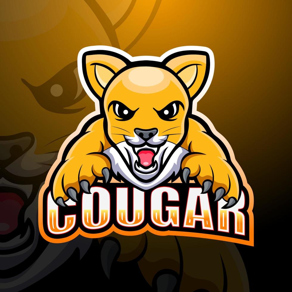 création de logo esport mascotte couguar vecteur