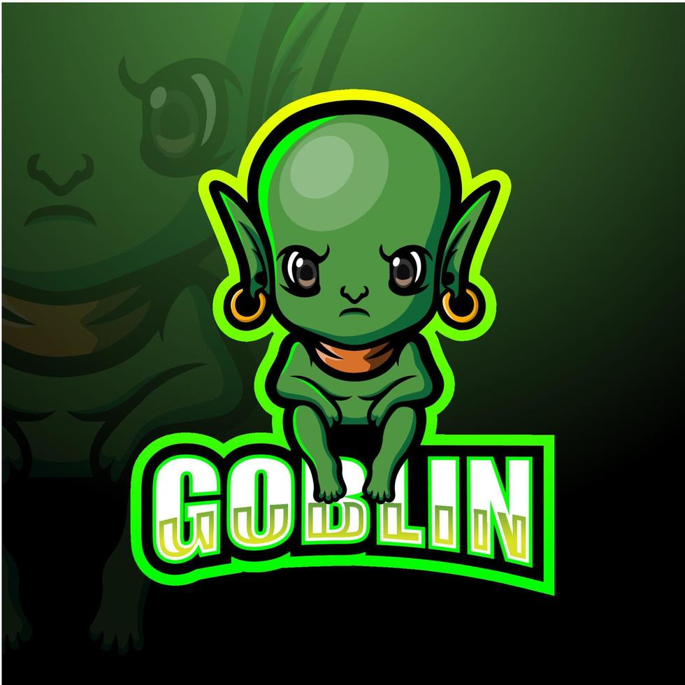 conception de mascotte de gobelin vert vecteur