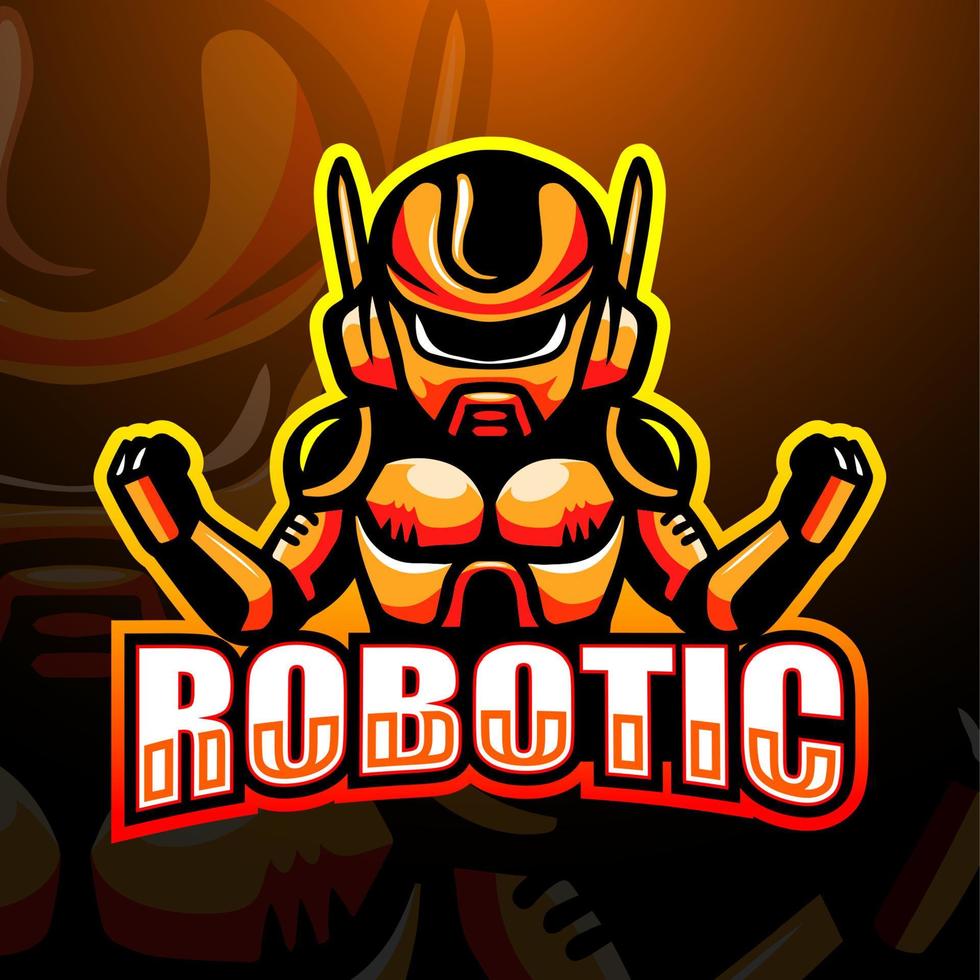 conception de mascotte robotique vecteur