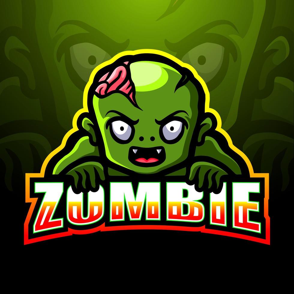 création de logo esport mascotte zombie vecteur
