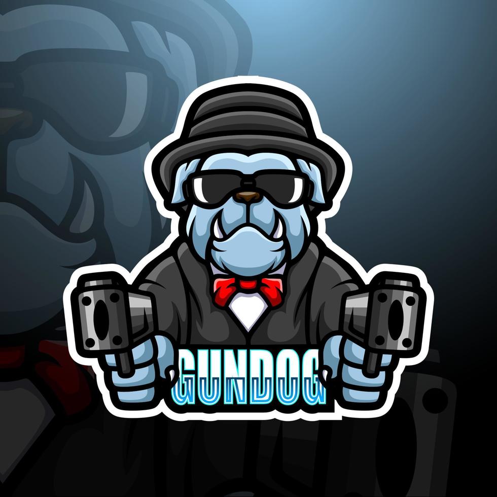 création de logo esport mascotte bouledogue mafia vecteur