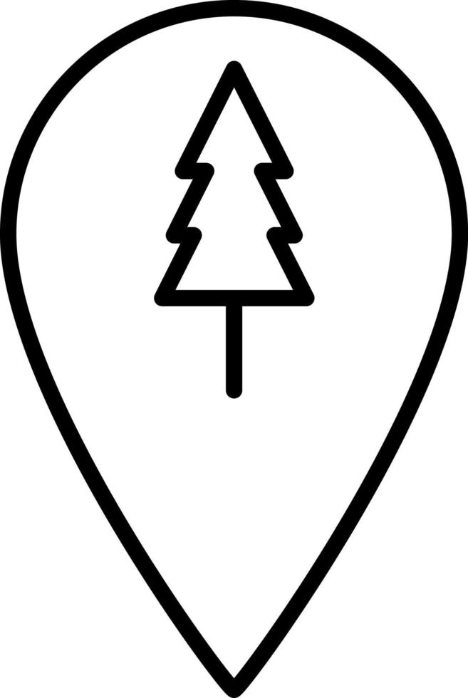 vecteur d'icône de contour d'emplacement de forêt