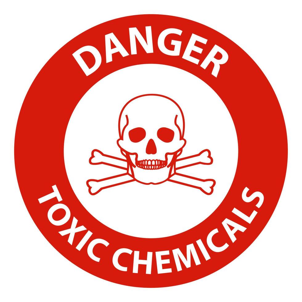 signe de symbole de danger de produits chimiques toxiques sur fond blanc vecteur