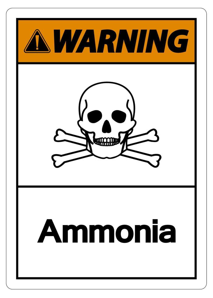 signe de symbole d'ammoniaque d'avertissement sur le fond blanc vecteur