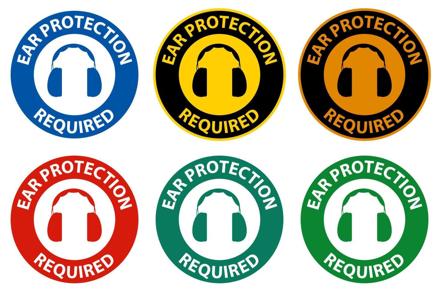 Attention protection auditive requise signe sur fond blanc vecteur