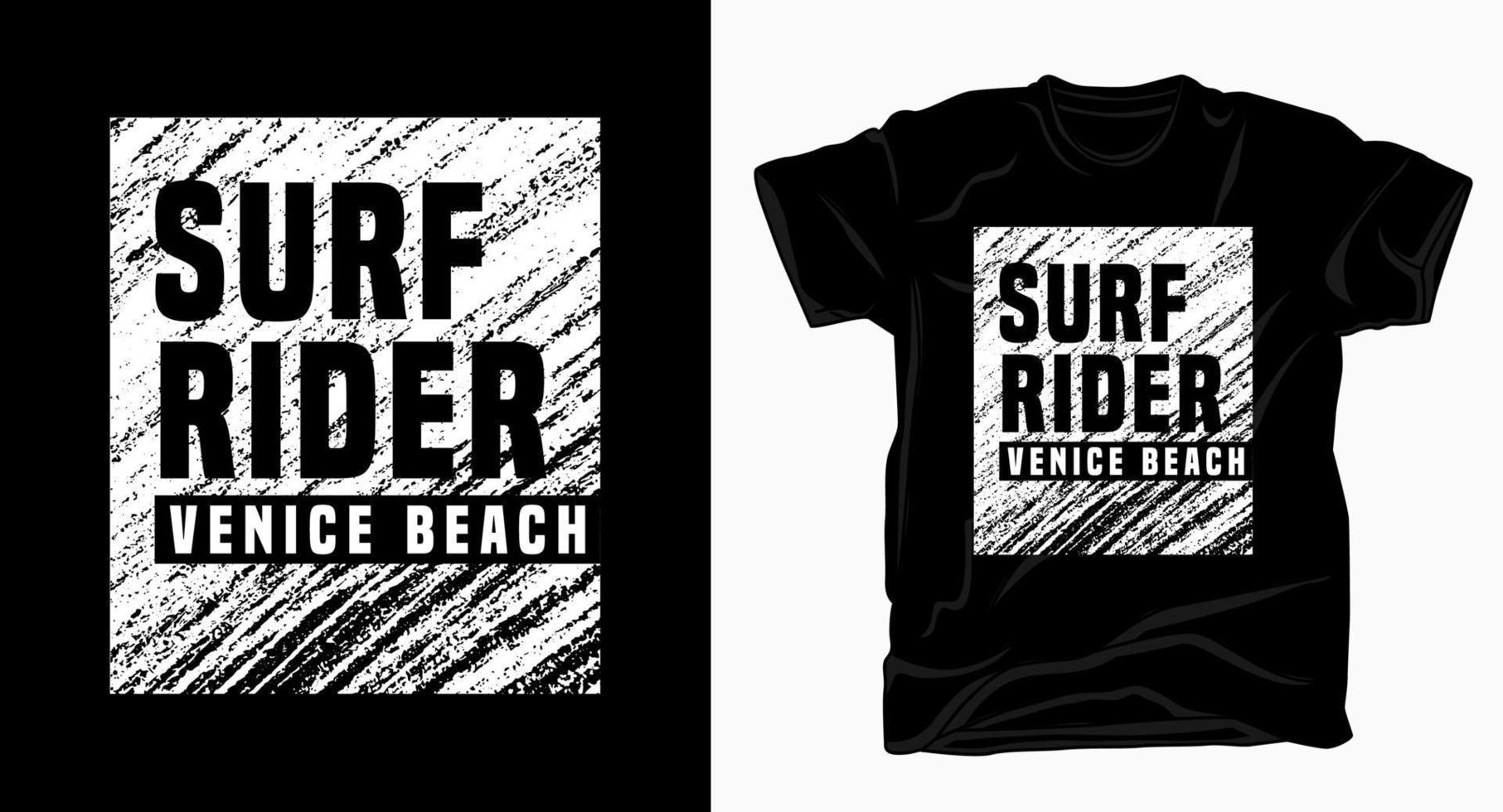 surf rider venise plage typographie texture t-shirt vecteur