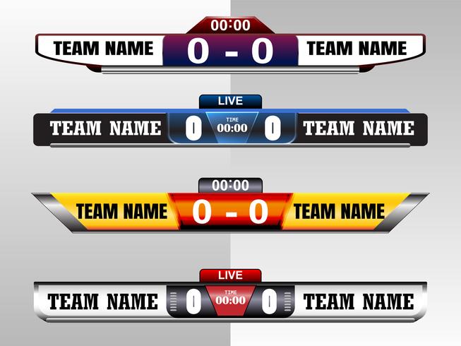 Tableau graphique modèle d&#39;écran numérique pour la diffusion de football, football ou futsal, modèle de conception illustration vectorielle pour match de la ligue de football. Conception de fichiers vectoriels EPS10 vecteur