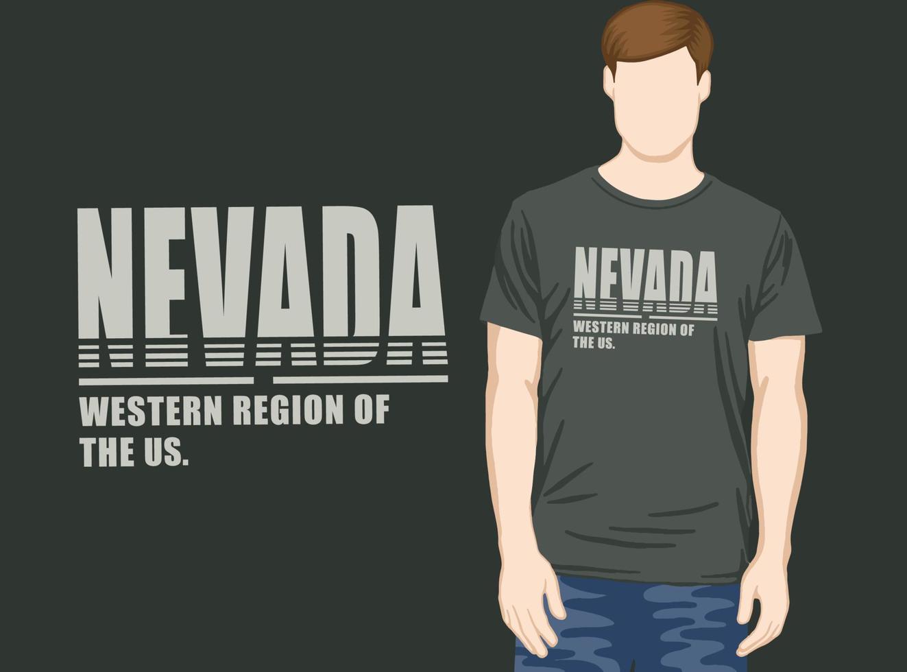 conception de typographie nevada pour t-shirt vecteur