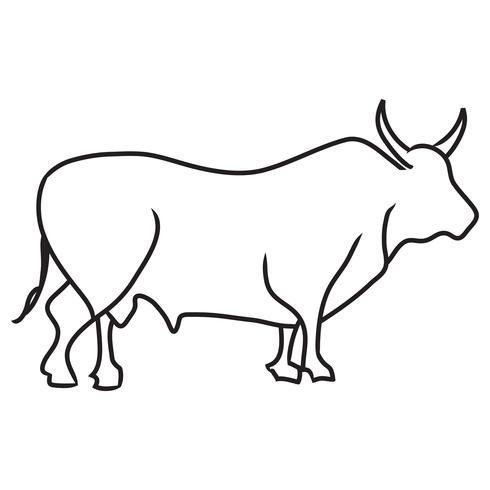 Dessin au trait vache vecteur