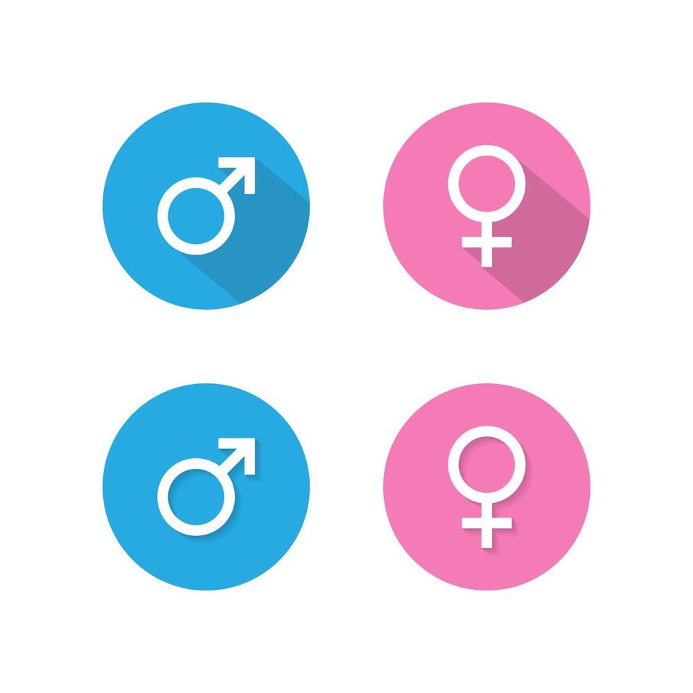 symbole de signe masculin et féminin dans un style plat pour une application web ou mobile vecteur
