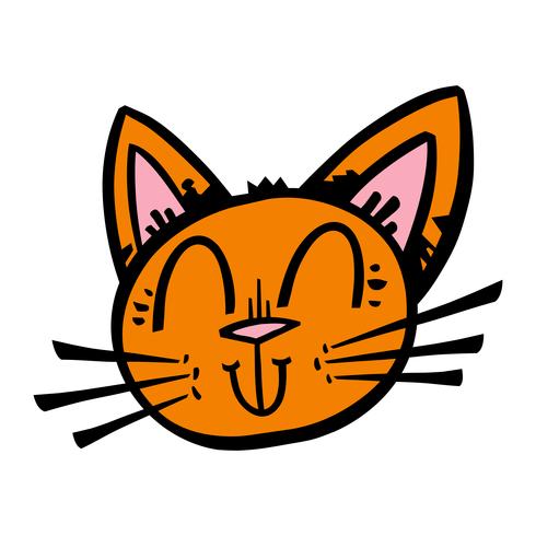 Mignon chat sympathique de dessin animé vecteur