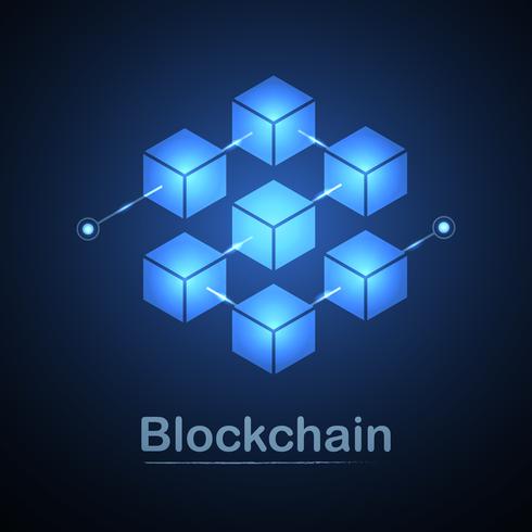 Blockchain technologie fintech crypto-monnaie bloc chaîne serveur abstrait. Le bloc lié contient des données de hachage de cryptographie et de transaction. Nouvelle technologie de système futuriste. Illustration vectorielle vecteur