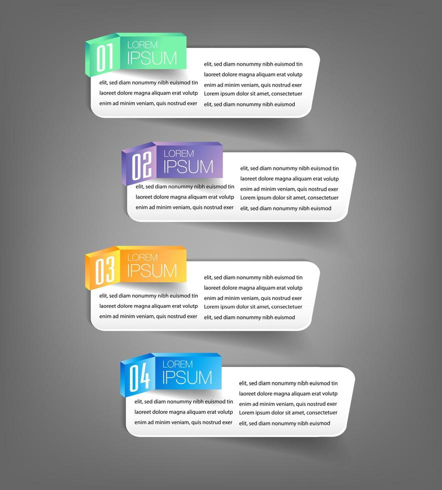 modèle de zone de texte moderne, bannière d'infographie vecteur