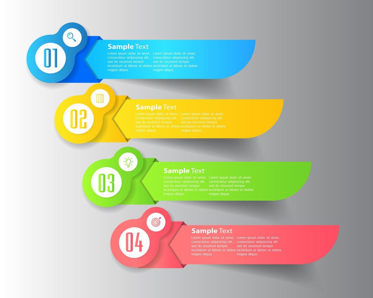 modèle de zone de texte moderne, bannière d'infographie vecteur