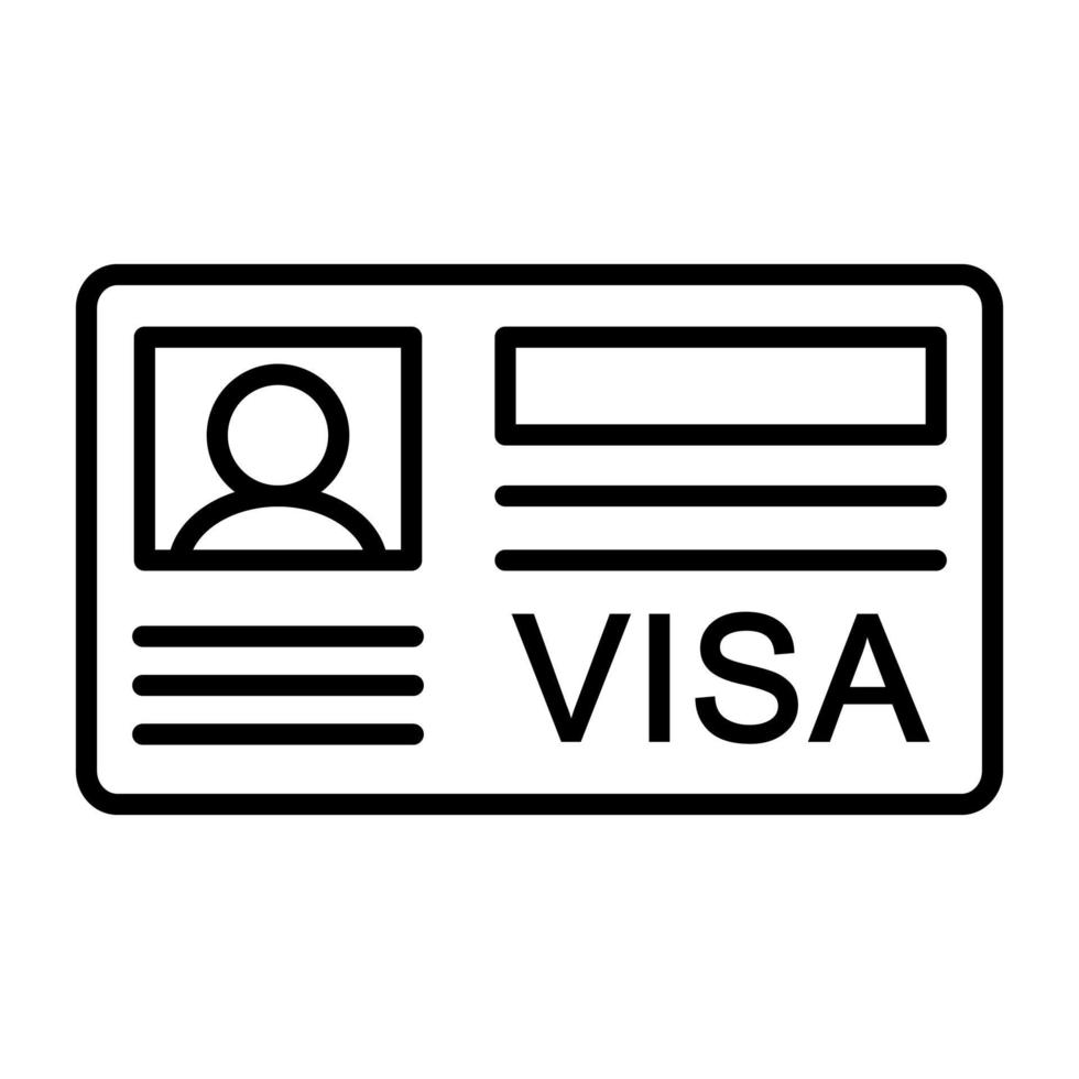 icône de ligne de visa vecteur