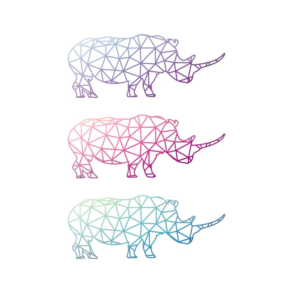 logo rhinocéros low poly vecteur