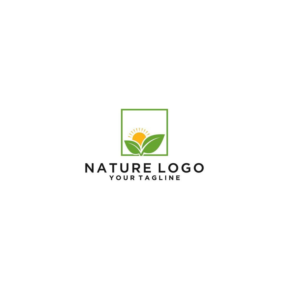 vecteur de modèle de logo nature, icône sur fond blanc