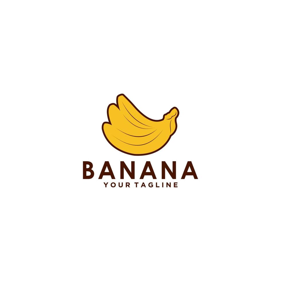modèle de logo de banane sur fond blanc vecteur