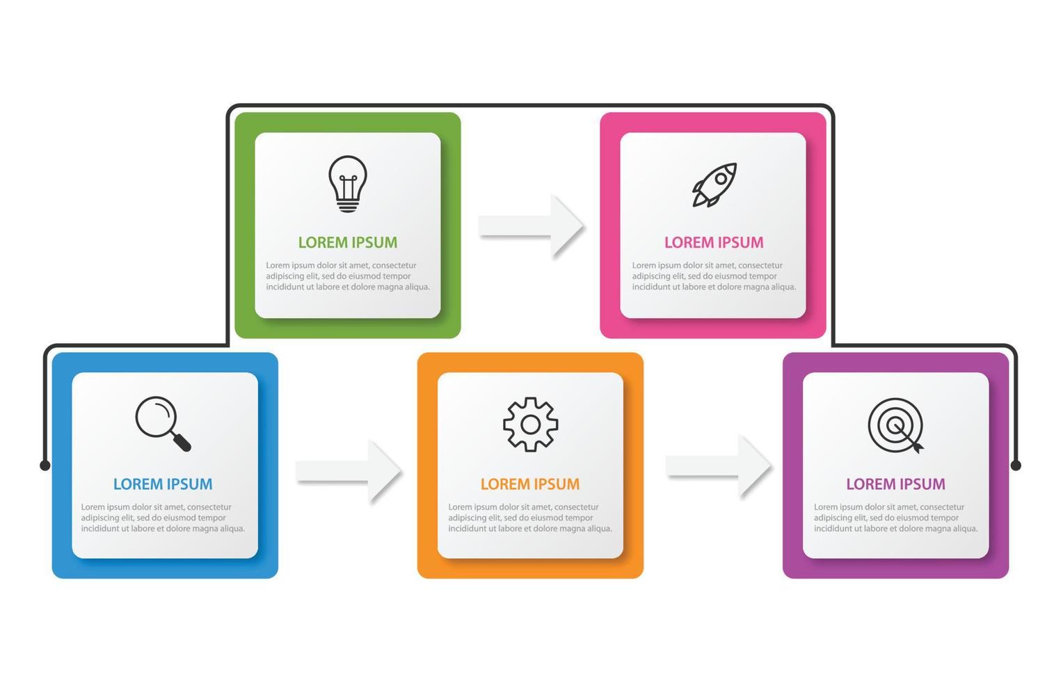 modèle d'infographie d'entreprise de présentation avec 5 options. illustration vectorielle. vecteur