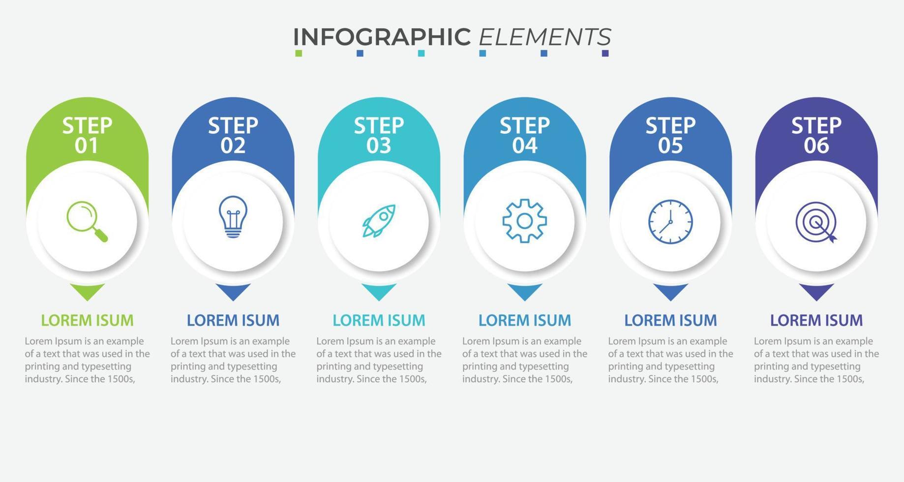 modèle d'infographie d'entreprise de présentation avec 6 options. illustration vectorielle. vecteur