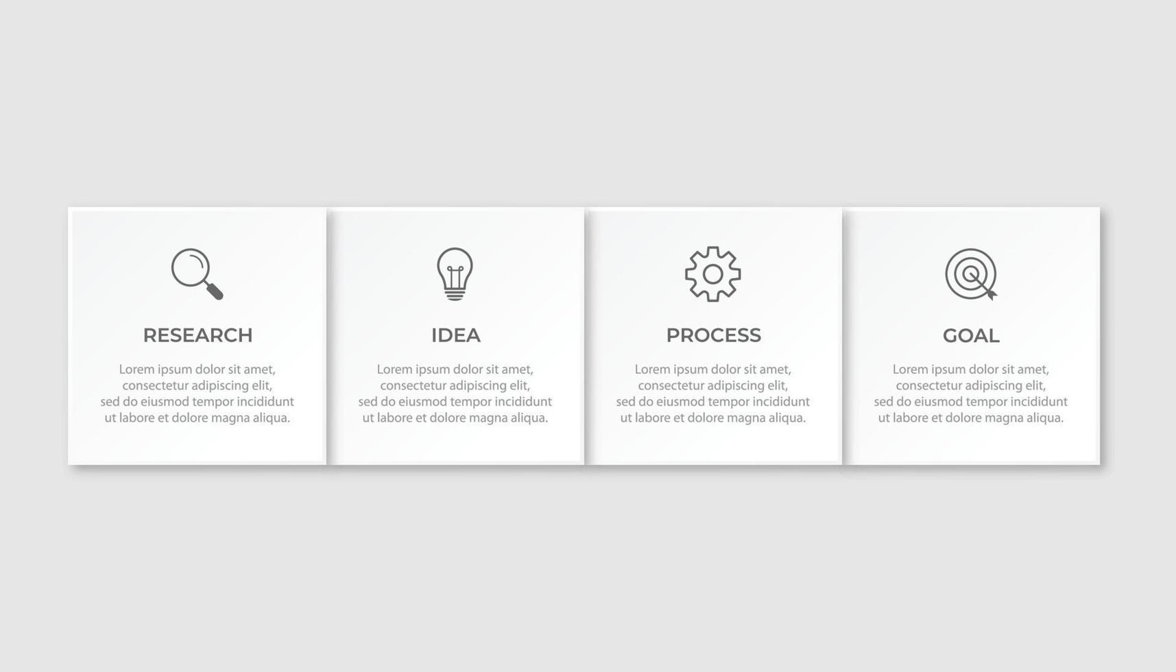 modèle d'infographie d'entreprise de présentation avec 4 options. illustration vectorielle. vecteur