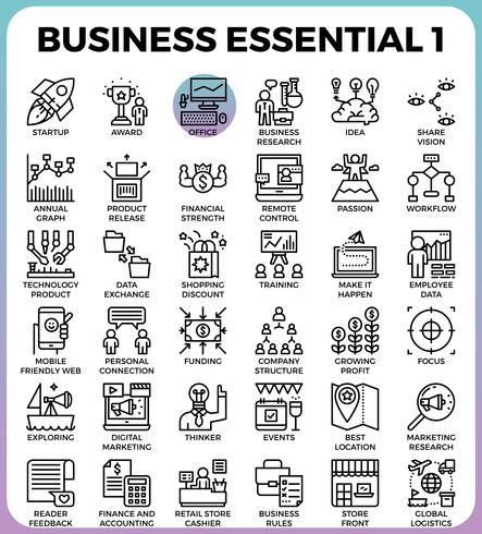 Icônes essentielles à l&#39;entreprise vecteur