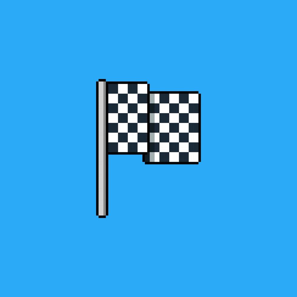 drapeau de course en pixel art vecteur