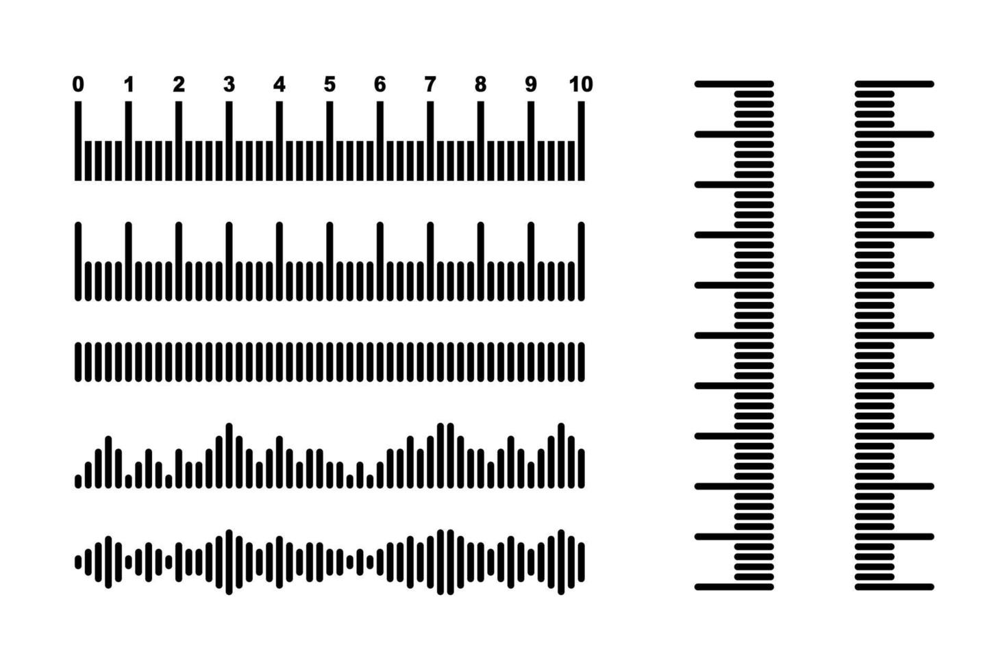 échelle de ligne, icônes wawe. illustration vectorielle vecteur