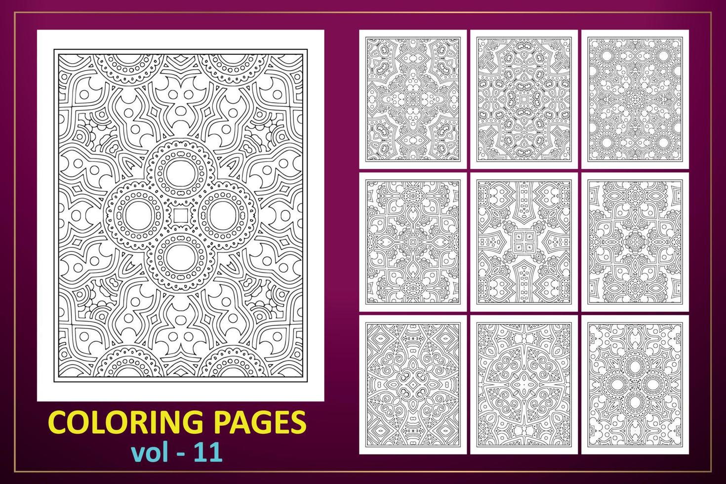 conception de page de coloriage mandala kdp. coloriage fond de mandala. vecteur