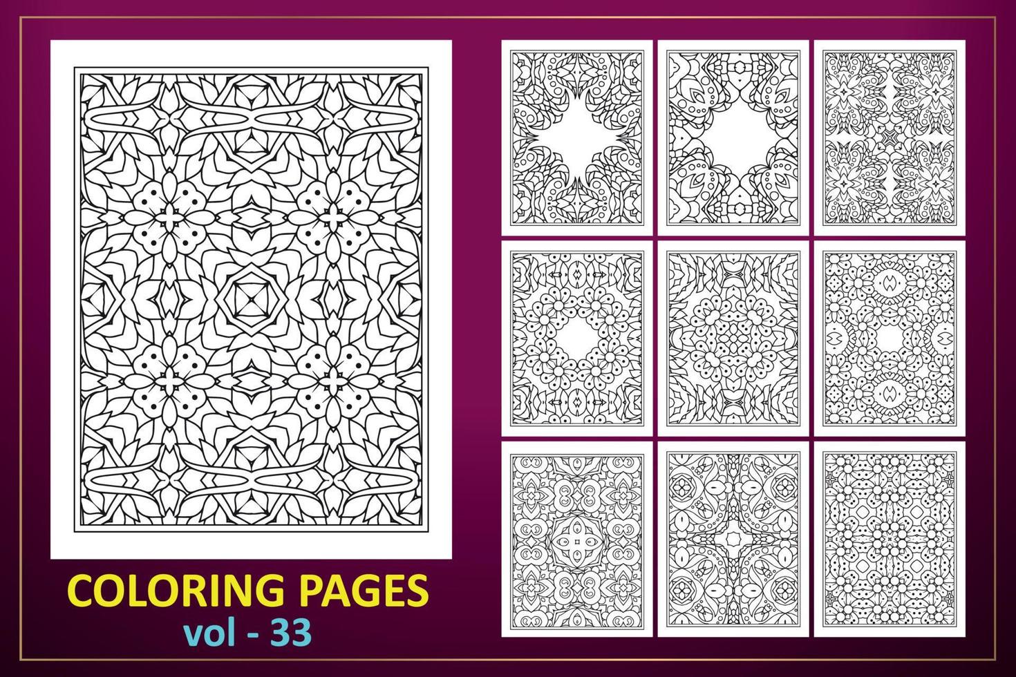 coloriage mandala intérieur kdp. coloriage fond de mandala. motif oriental, illustration vectorielle. islam, arabe, indien, fond de page de coloriage de mandala. vecteur