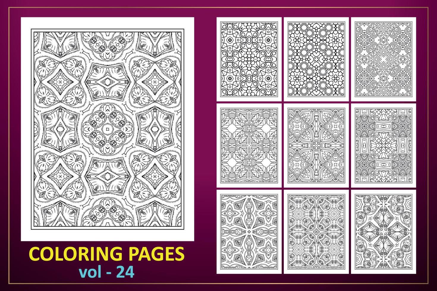 conception de page de coloriage mandala kdp. coloriage fond de mandala. modèle de livre de coloriage floral noir et blanc. vecteur