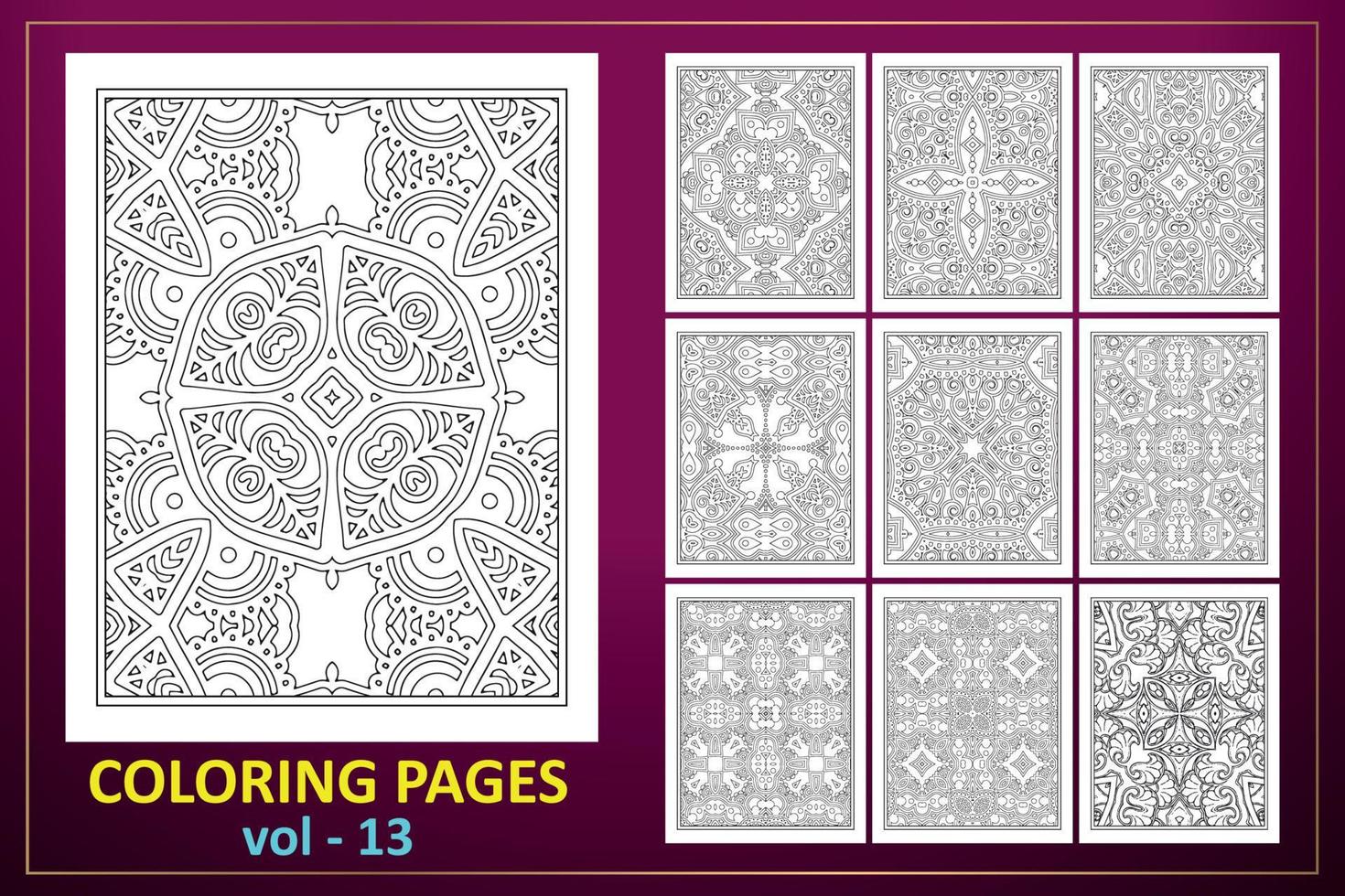 conception de page de coloriage mandala kdp. coloriage fond de mandala. vecteur